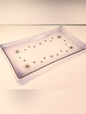 Glama Glass Vintage Sinclair Atomic Starburst Tray, 22K Gold & Lavender